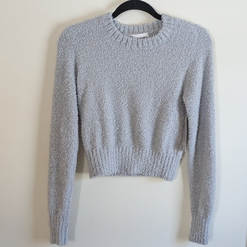 Sparkly Grey Crop Sweater